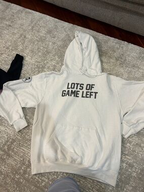 Barstool sports Lots of Game Left White Hoodie - large etc